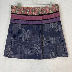 ZAND Amsterdam Reversible Corduroy Patchwork Wrap Skirt One Size Fits Most Boho